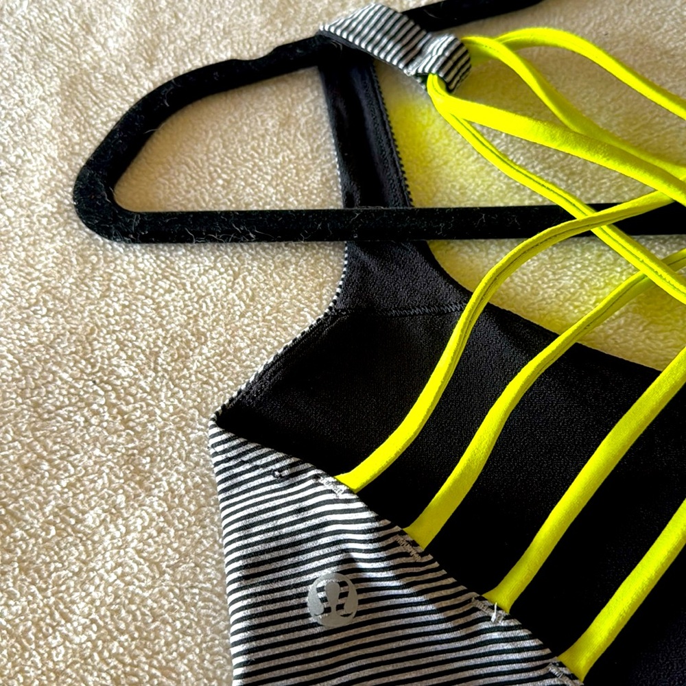 Lululemon Bra Top 6
Fair Condition 
Hung dry only 
Smoke free home